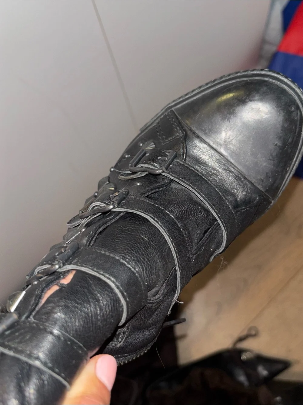 Ash Black Studded Wedge Ankle Boots